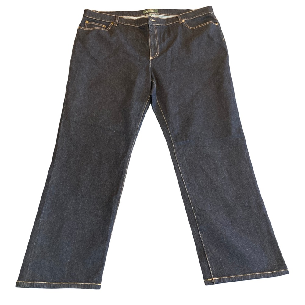 Lauren Ralph Lauren Jeans‎ Womens 20W Stretch Dark Wash Straight Leg Indigo